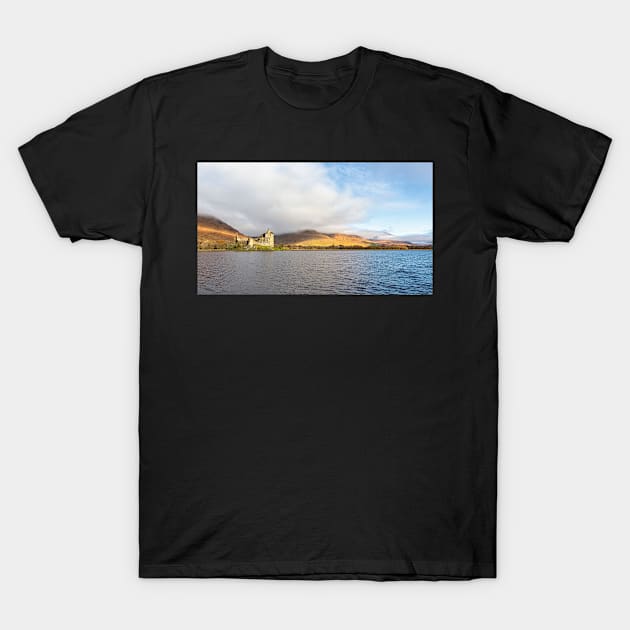 Kilchurn Castle and Loch Awe T-Shirt by Reg-K-Atkinson